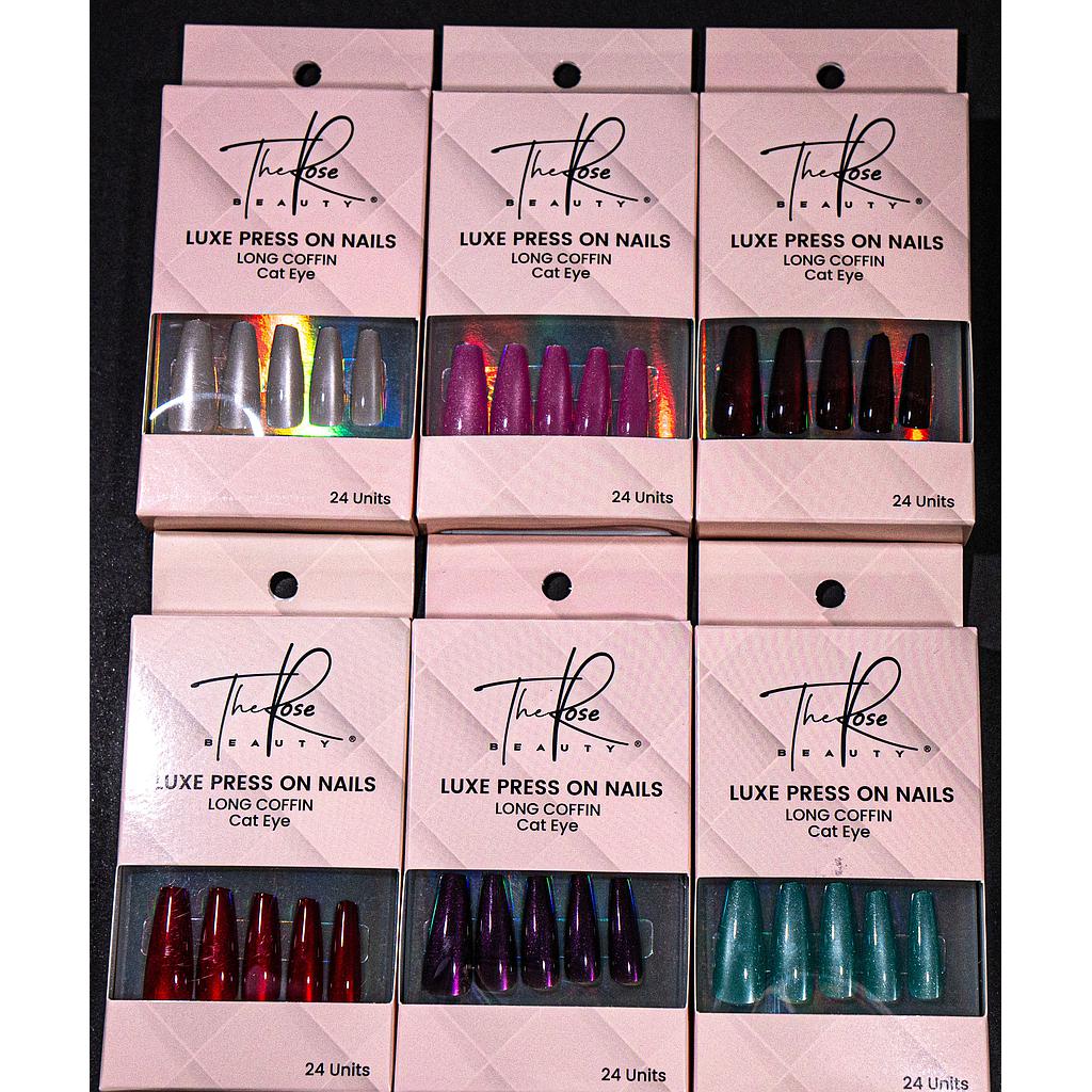 PRESS ON COFFIN LARGA CAT EYE*24